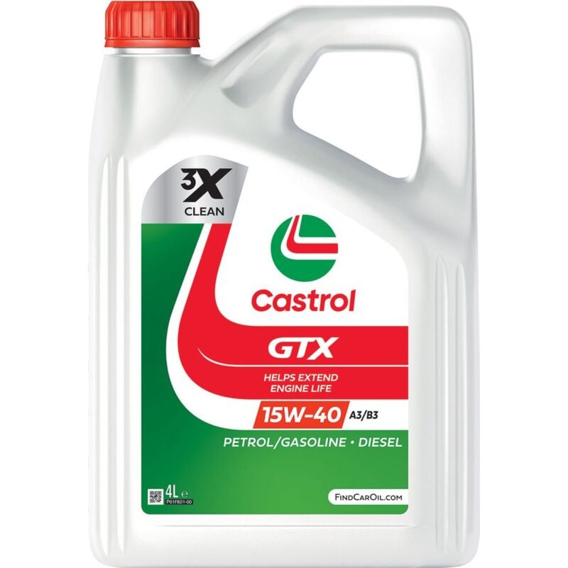 foto del prodotto castrol olio lubrificante sintetico motore auto gtx 15w 40 a3 b3 4l