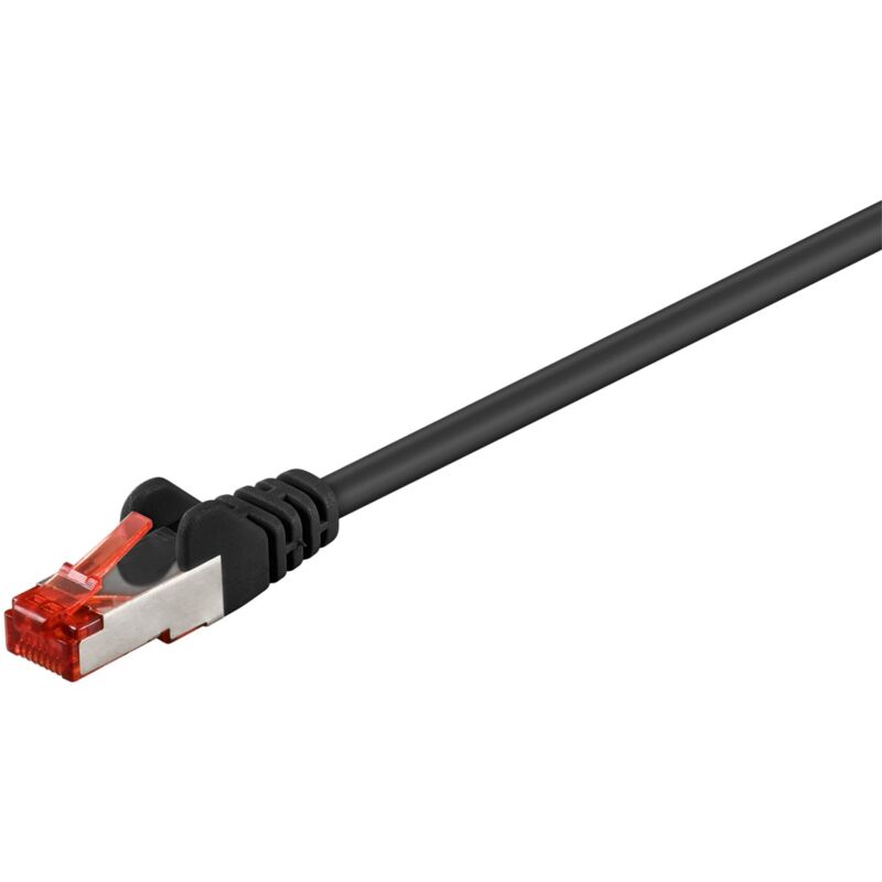 foto del prodotto cat 6 cavo patch, s ftp pimf , nero, 0,5 m, conduttore di rame cu , guaina del cavo senza alogeni lszh . lunghezza del cavo 0.5 m
