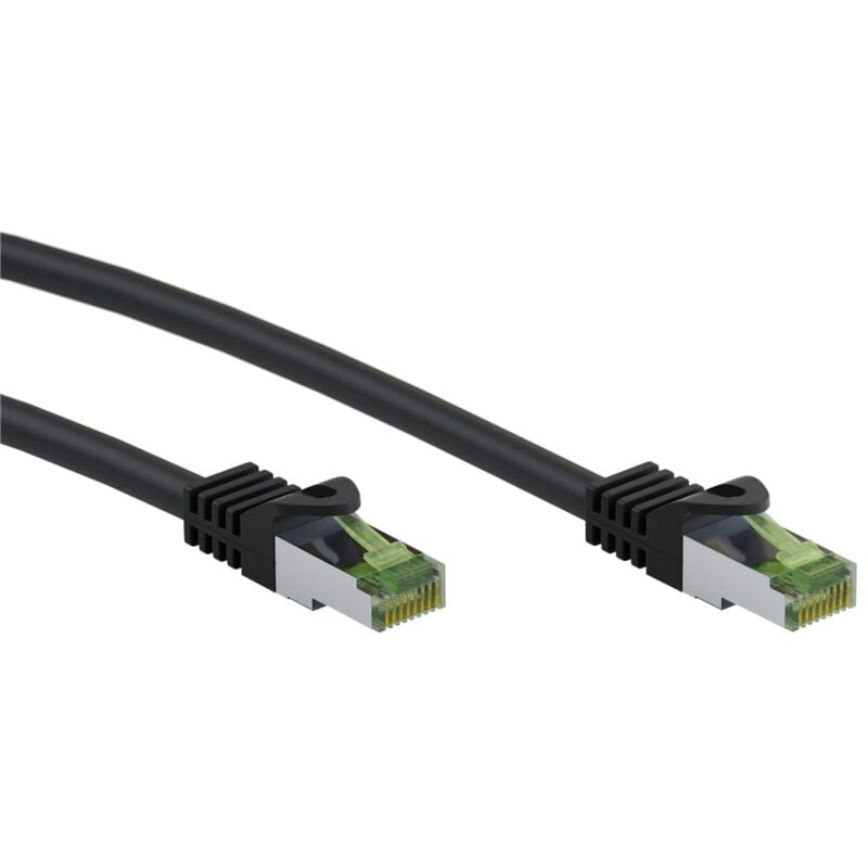 immagine 0 del prodotto cat 8.1 cavo patch, s ftp pimf , nero, conduttore in rame, rivestimento del cavo senza alogeni. lunghezza del cavo 5 m