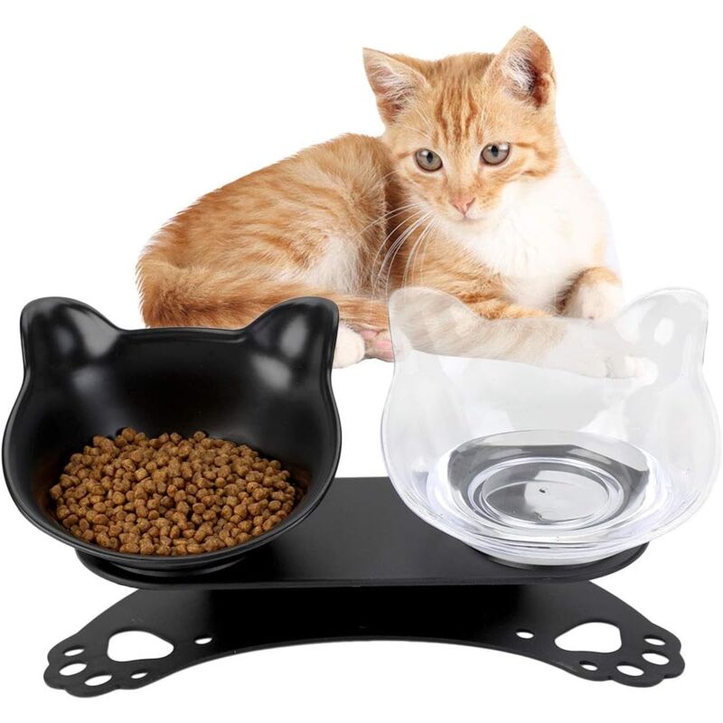 foto del prodotto cat bowl, double cat bowls with raised support, non slip cat bowl, double cat bowl for small dogs and cat
