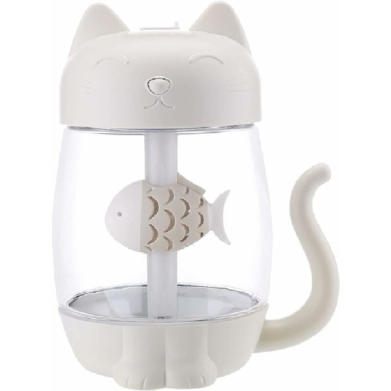 foto del prodotto cat cool mist umidificatore usb, 3 in 1 350ml modalit nebbia d acqua polimerica e spegnimento automatico, umidificatore per bambini con 6 luci led