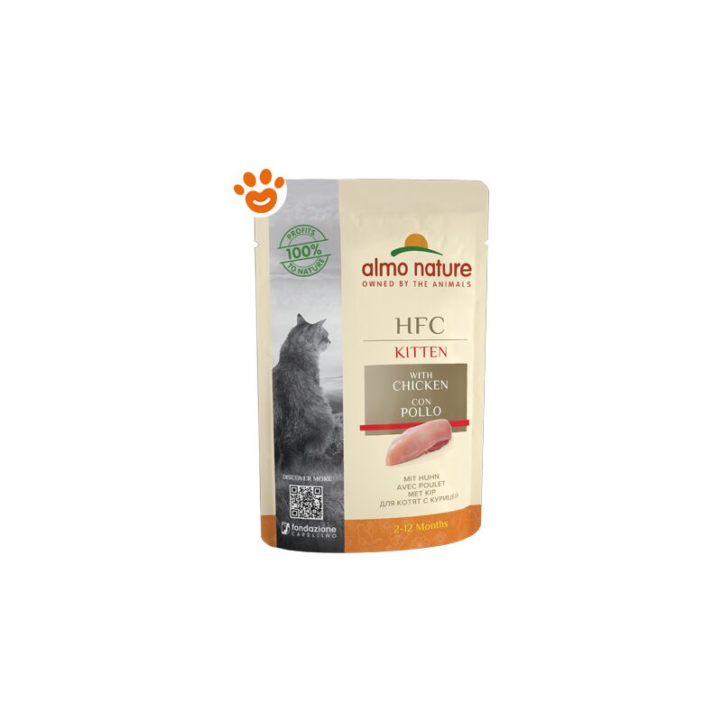 foto del prodotto cat hfc complete kitten pollo cat hfc complete kitten pollo bustina da 55 gr almo nature