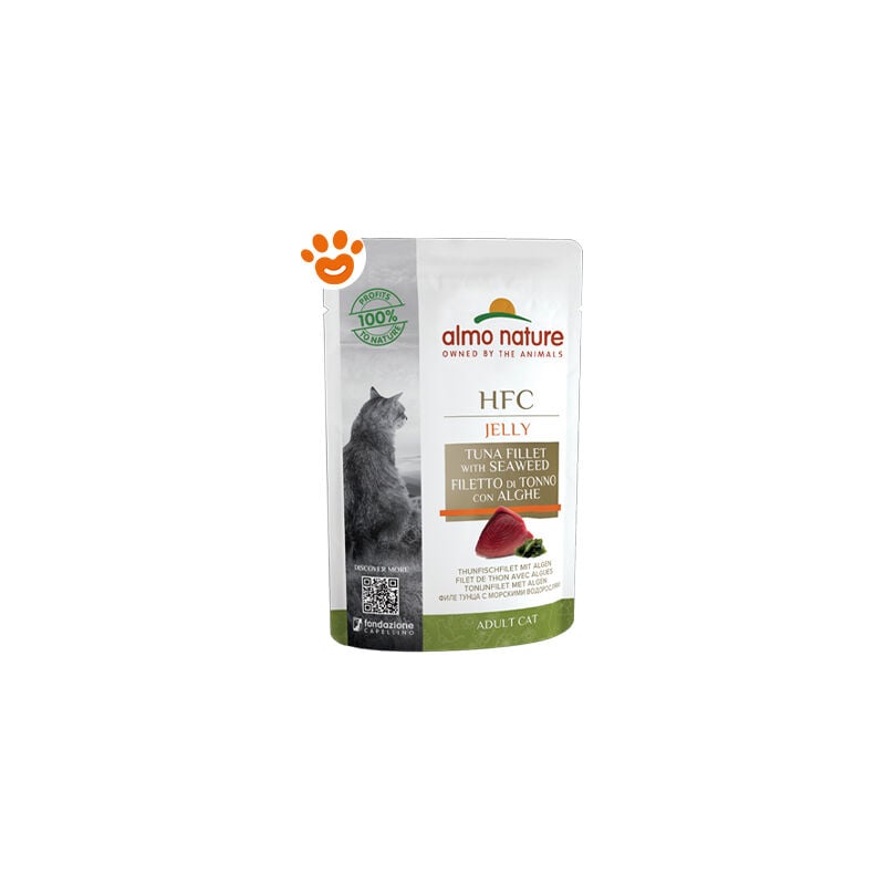 foto del prodotto cat hfc jelly filetti di tonno e alghe cat hfc jelly filetti di tonno e alghe bustina da 55 gr almo nature