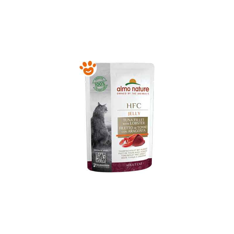 foto del prodotto cat hfc jelly filetti di tonno e aragosta cat hfc jelly filetti di tonno e aragosta bustina da 55 gr almo nature