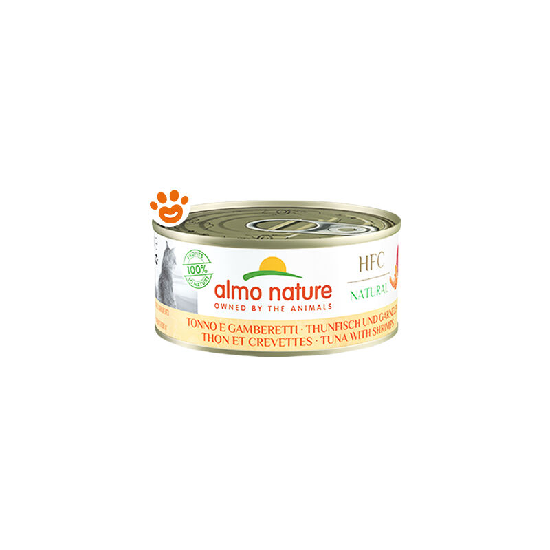 foto del prodotto cat hfc natural tonno e gamberetti 5023h megapack cat hfc natural tonno e gamberetti 5023h megapack lattina da 70 gr almo nature