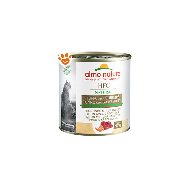 foto del prodotto cat hfc nature tonno e gamberetti cat hfc nature tonno e gamberetti lattina da 280 gr almo nature