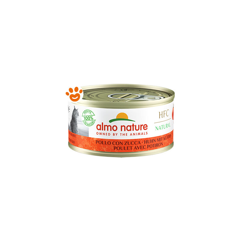 foto del prodotto cat hfc pollo con zucca 5034h megapack cat hfc pollo con zucca 5034h megapack lattina da 70 gr almo nature