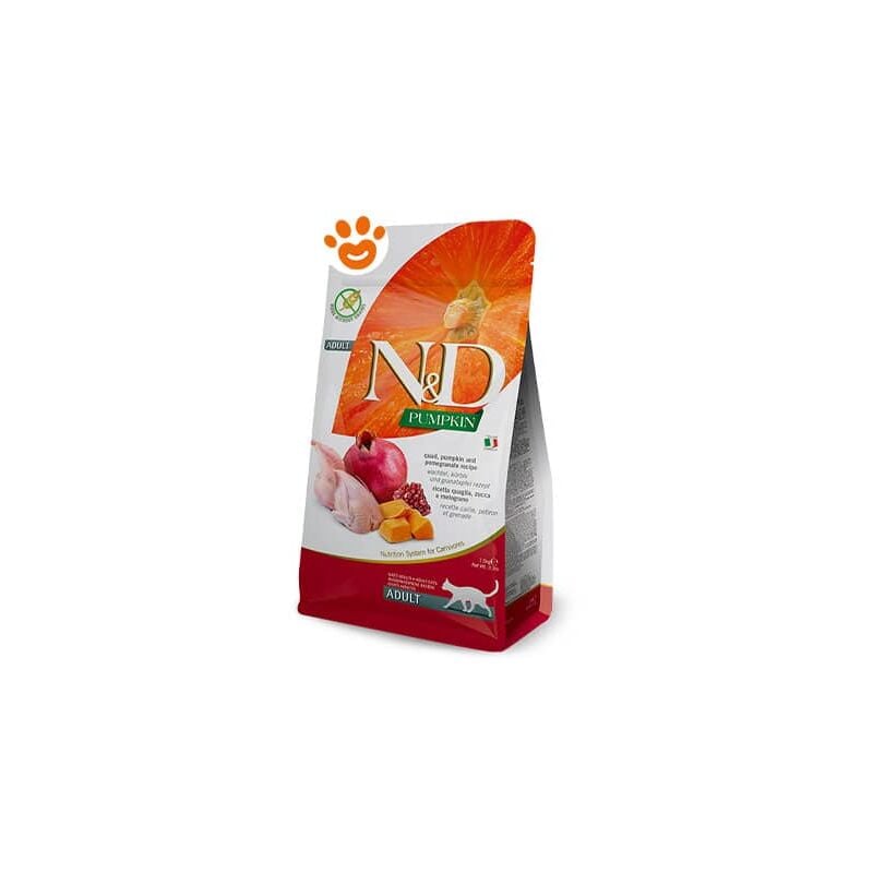 foto del prodotto cat n d pumpkin adult quaglia zucca e melograno cat n d pumpkin adult quaglia zucca e melograno sacco da 5 kg farmina