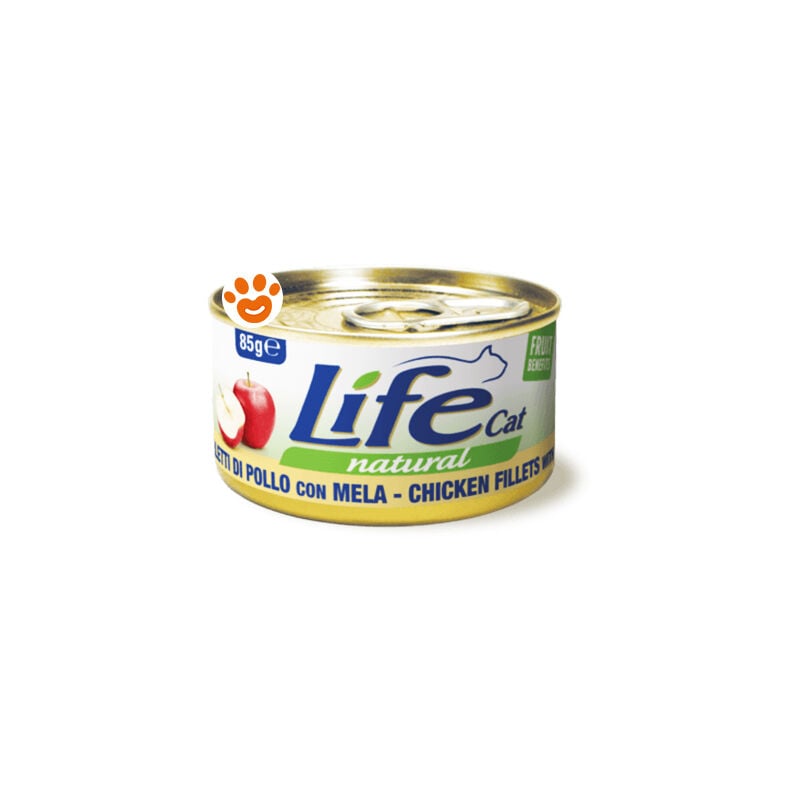 foto del prodotto cat natural filetti di pollo con mela cat natural filetti di pollo con mela lattina da 85 gr life