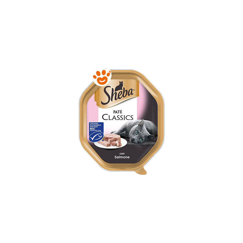 foto del prodotto cat pat classic con salmone cat pat classic con salmone vaschetta da 85 gr sheba