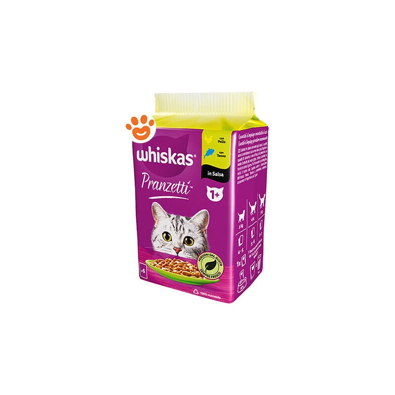 foto del prodotto cat pranzetti in salsa pollo tonno 1 cat pranzetti in salsa pollo tonno 1 confezione da 6x50 whiskas