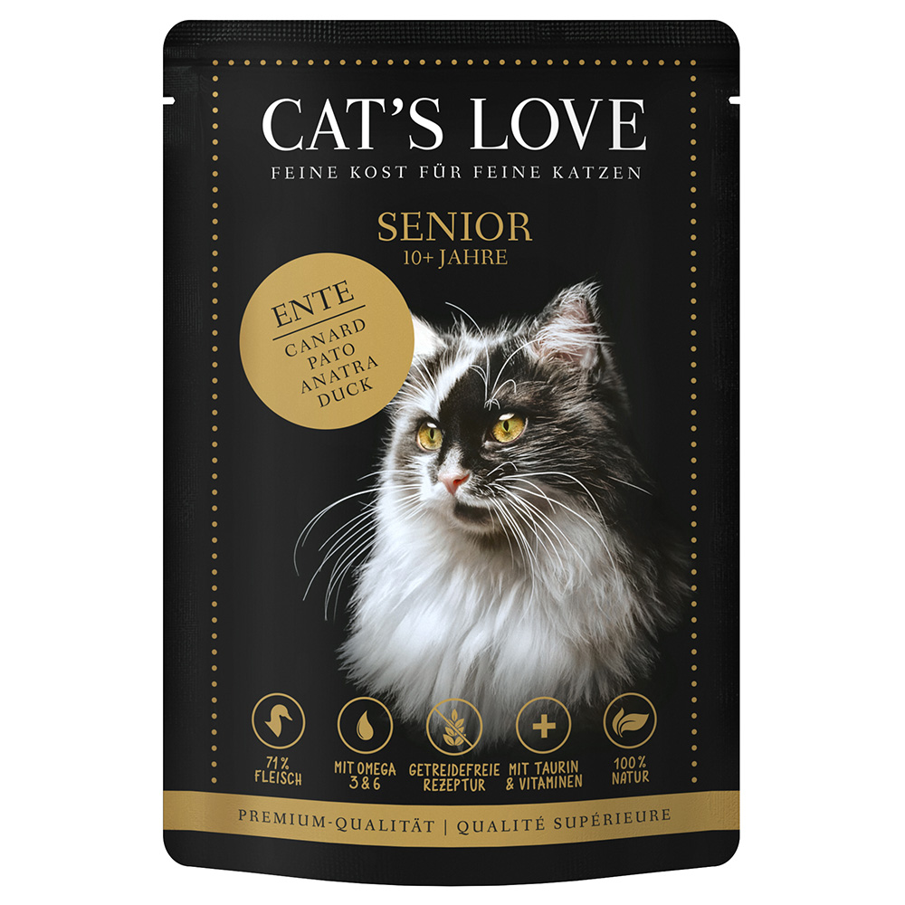 foto del prodotto cat s love 12 x 85 g umido per gatto senior anatra
