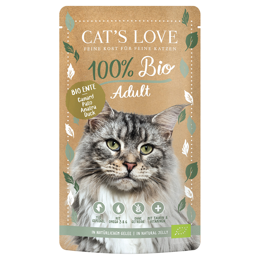 foto del prodotto cat's love bio 12 x 100 g umido gatto - anatra bio
