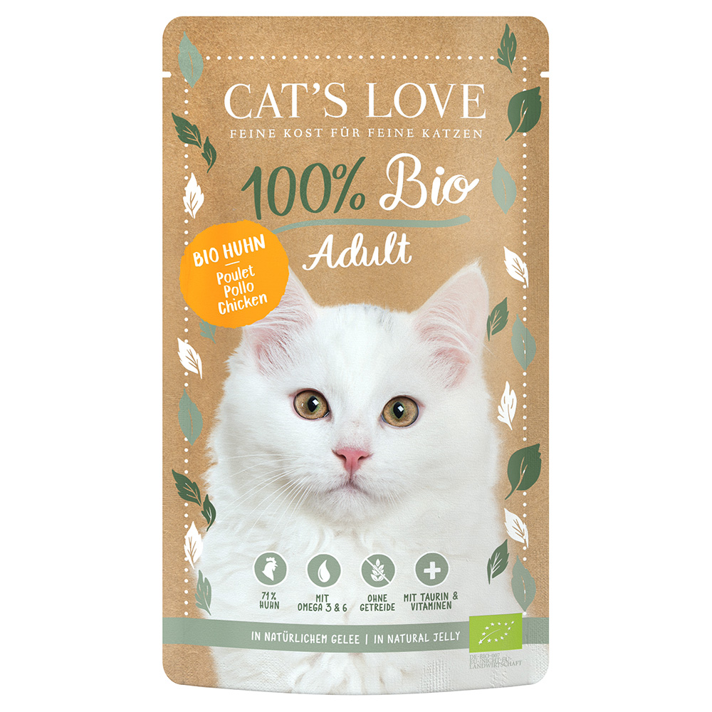 foto del prodotto cat's love bio 12 x 100 g umido gatto - pollo bio