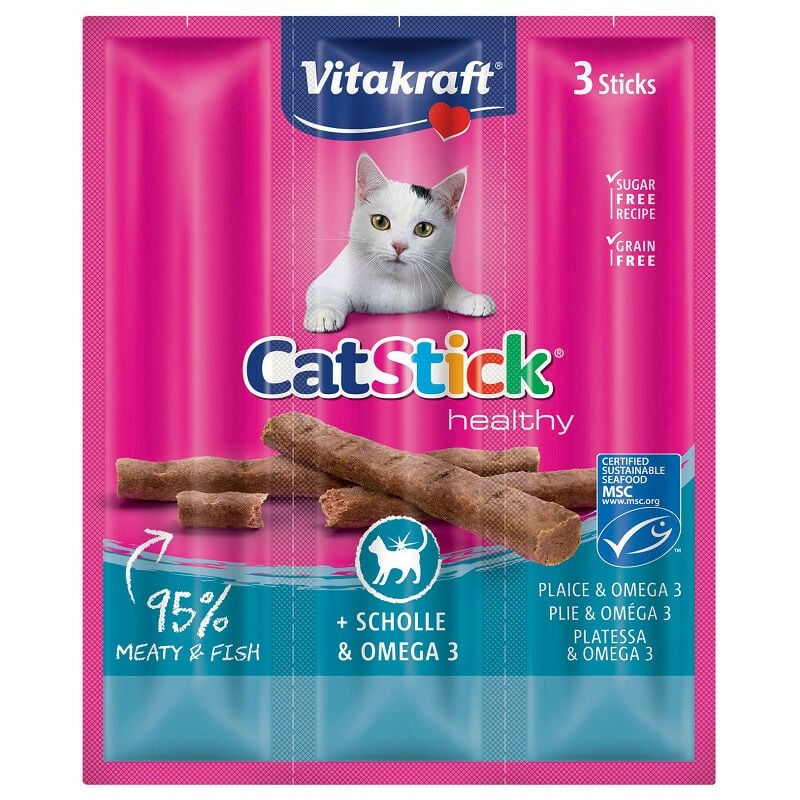 foto del prodotto cat stick con platessa e omega3 da 3 pz vitakraft