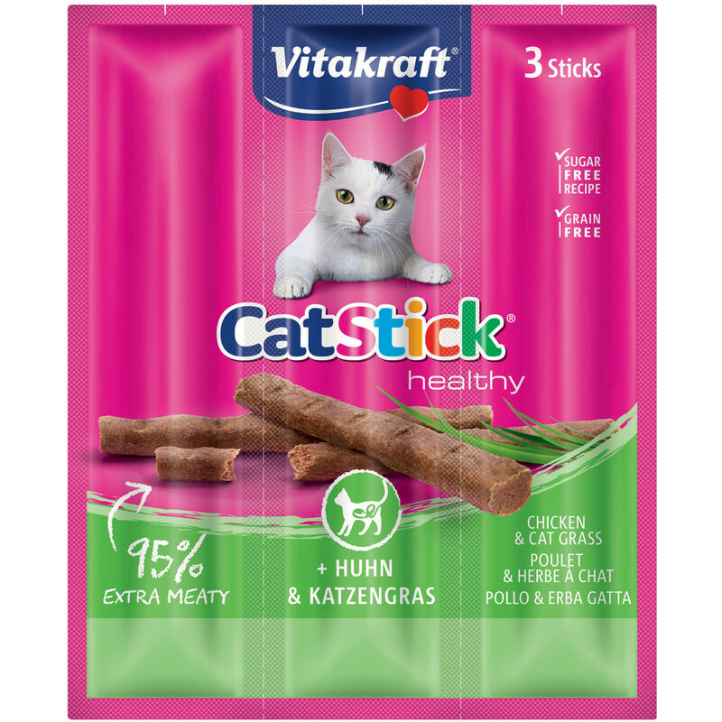 foto del prodotto cat stick con pollo e erba gatta da 3 pz vitakraft