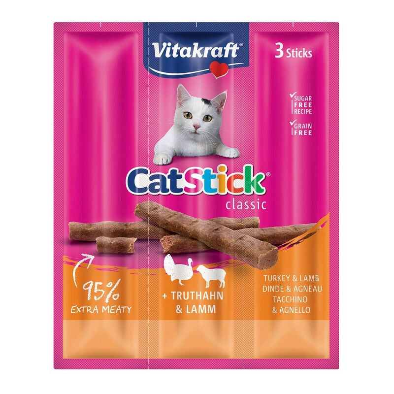 foto del prodotto cat stick con tacchino e agnello da 3 pz vitakraft