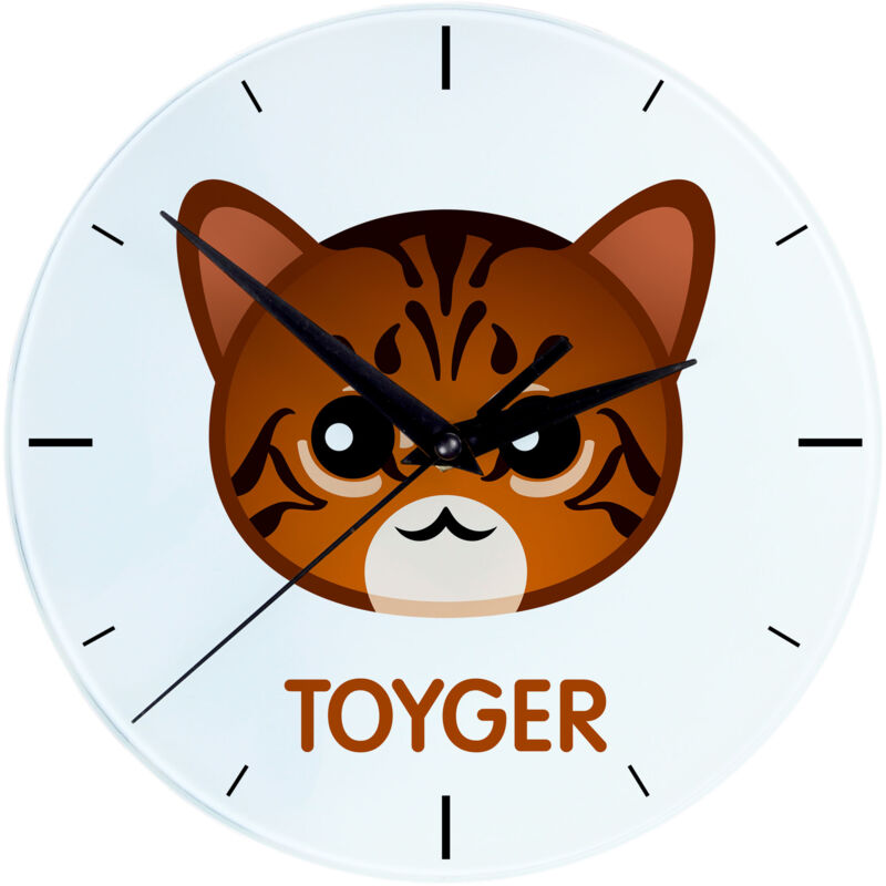 foto del prodotto cat toyger orologio in mdf con grafica e scritta di art dog