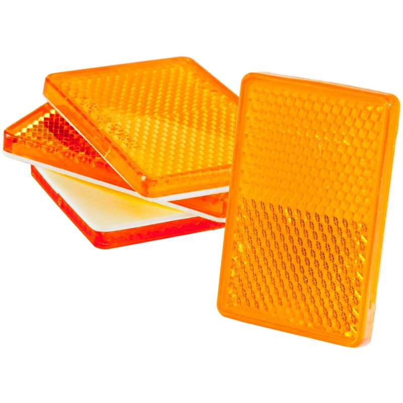 foto del prodotto catadiottro adesivo 57x40mm arancione 4 pz