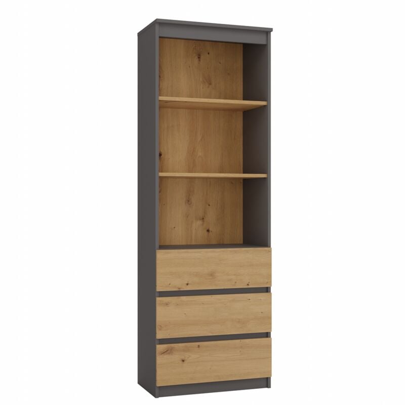 foto del prodotto catania libreria con 3 cassetti e 2 ripiani 180x60x35 mobili contenitori scaffale per libri