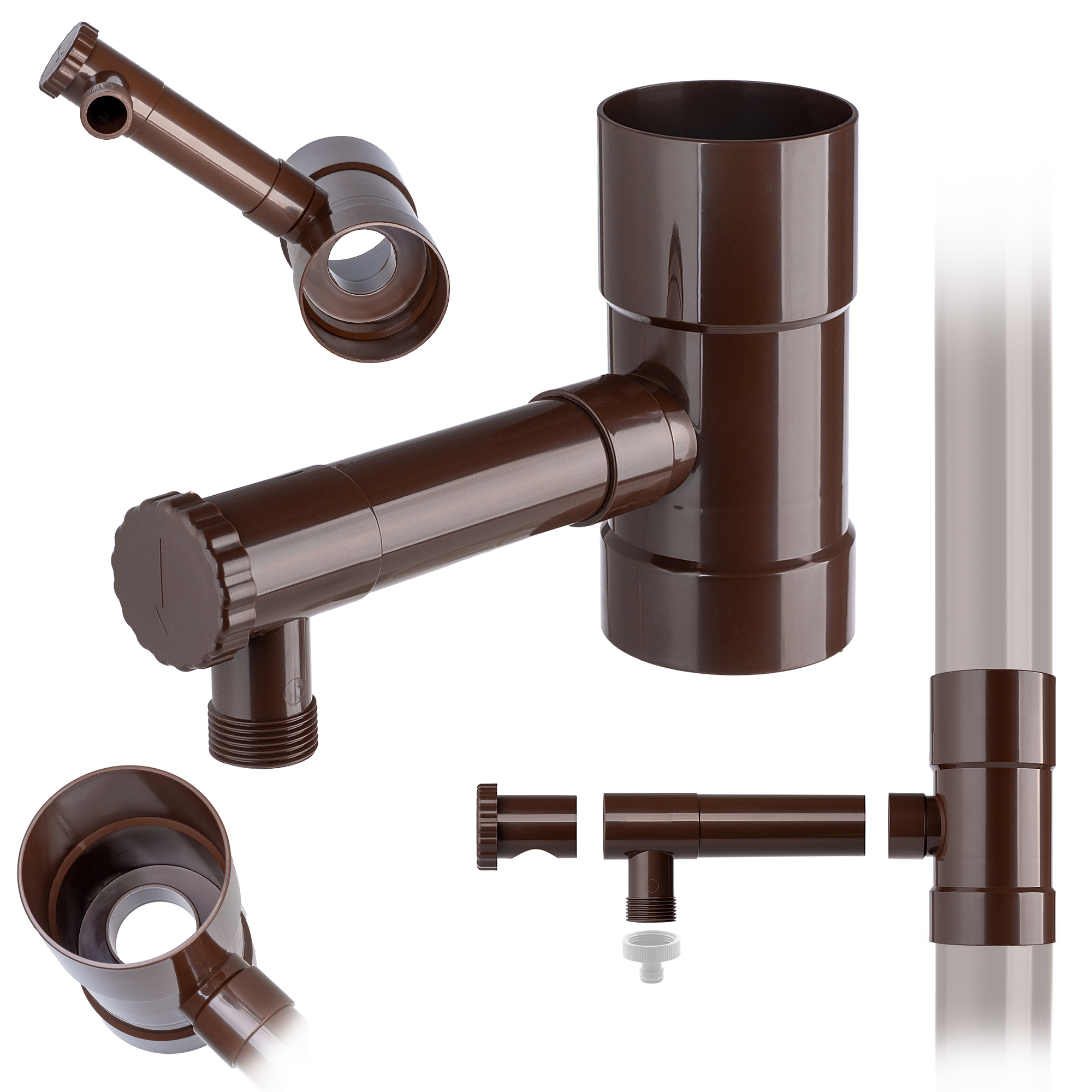 foto del prodotto catcher per acqua piovana con valvola di grondaia grasper 80mm