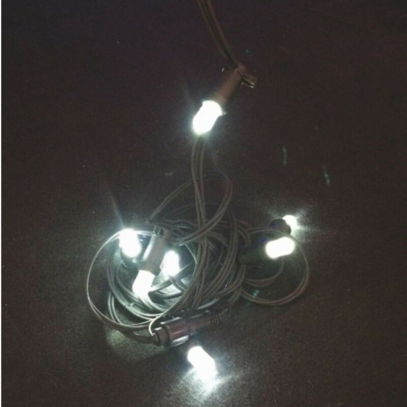 foto del prodotto catena 20 led colore bianco cavo gommato per esterno 10 metri euronatale