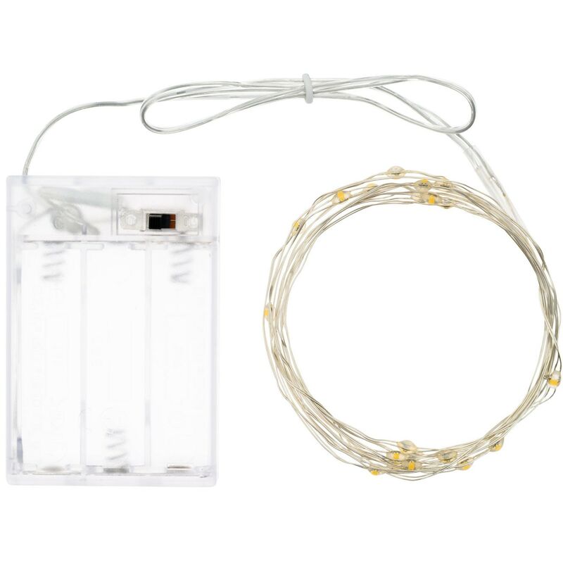 foto del prodotto catena 20 microled bianco caldo luce fissa