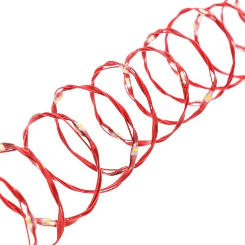 foto del prodotto catena 500 microled bobina 25m cavo metallo rosso
