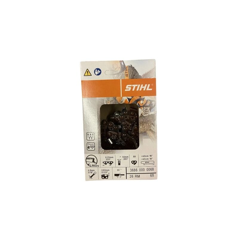 foto del prodotto catena 68 maglie 1.6 mm 325 originale stihl per motosega gta26 3686 000 0068