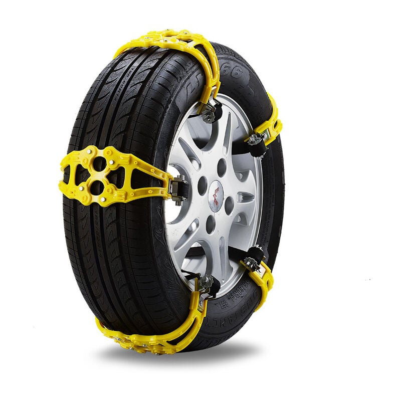 foto del prodotto catena anti sci per auto in un unico pezzo, catena per pneumatici da neve portatile, larghezza pneumatico universale 145 245 mm