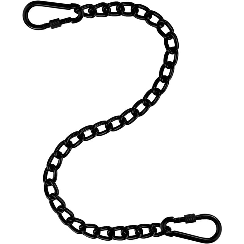 foto del prodotto catena con due moschettoni, catena di prolunga da 66 cm per sedie da 250 kg, catena per altalena per sospensione amaca, catena per sacchi di sabbia