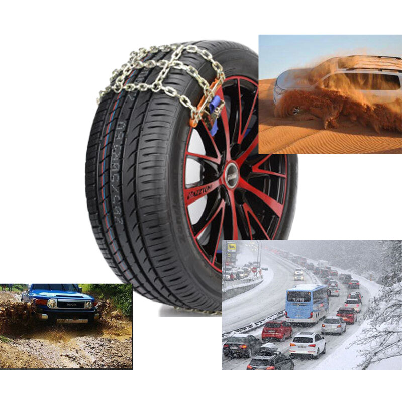 foto del prodotto catena da neve universale per auto, suv, camion, catena da neve regolabile per terreni innevati, strade fangose, terreni sabbiosi, strade di montagna