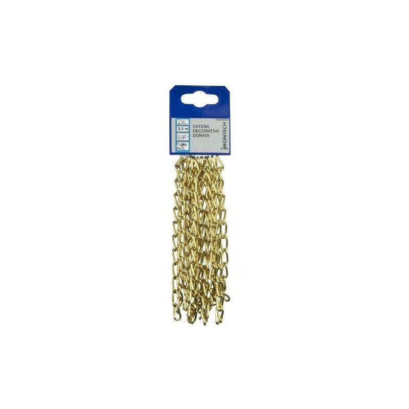 foto del prodotto catena decorativa pretagliata 2 mm. in acciaio ottonato 2,5 mt.