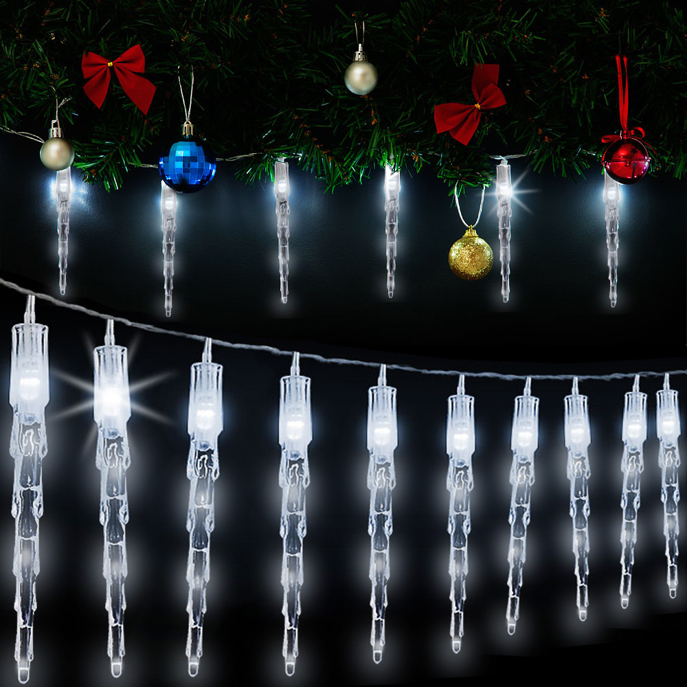 foto del prodotto catena di ghiaccioli 10 led 6,2m bianca