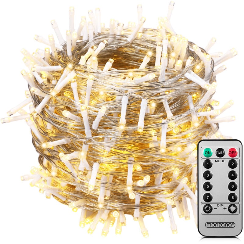 foto del prodotto catena di luci 200 led decorazione luminosa natale balcone addobbo natalizio illuminazione per interni ed esterni vari colori 60m warmwei 