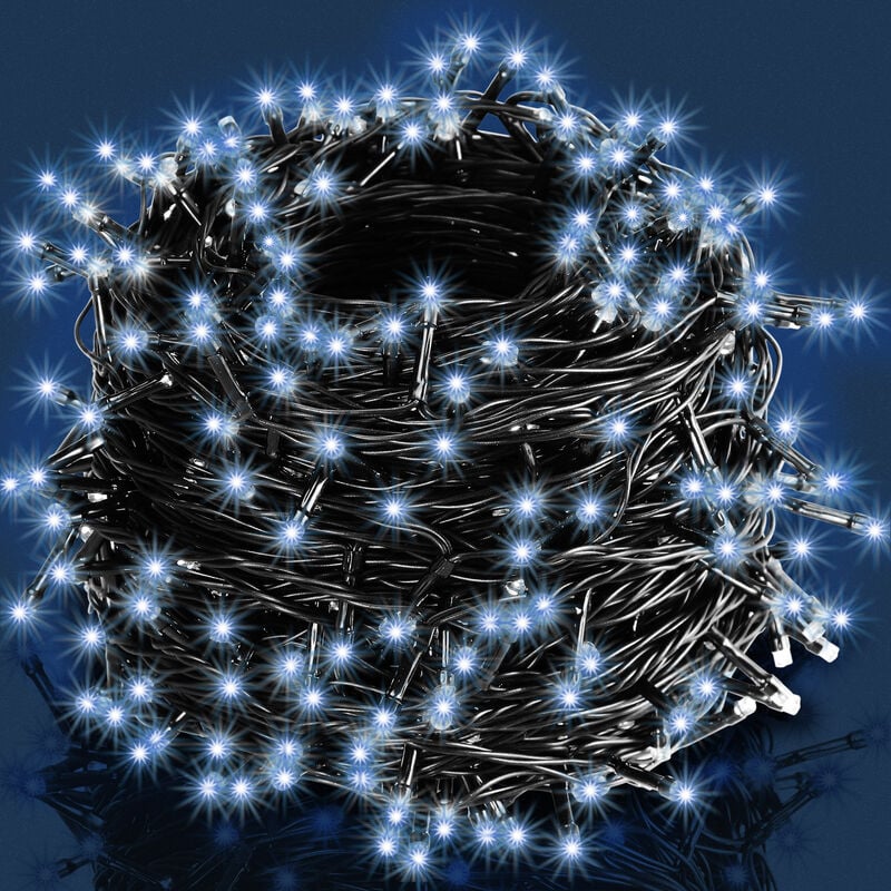 foto del prodotto catena di luci 48 160 led decorazione luminosa natale balcone addobbo natalizio illuminazione per interni ed esterni 100 leds blue en deuba