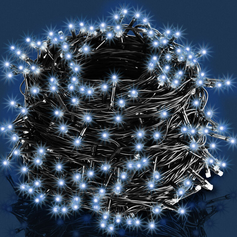 immagine 0 del prodotto catena di luci 48 160 led decorazione luminosa natale balcone addobbo natalizio illuminazione per interni ed esterni 100 leds cool white en deuba