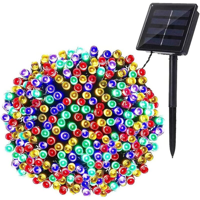 foto del prodotto catena di luci di natale solari, 22 m 200 led multicolore