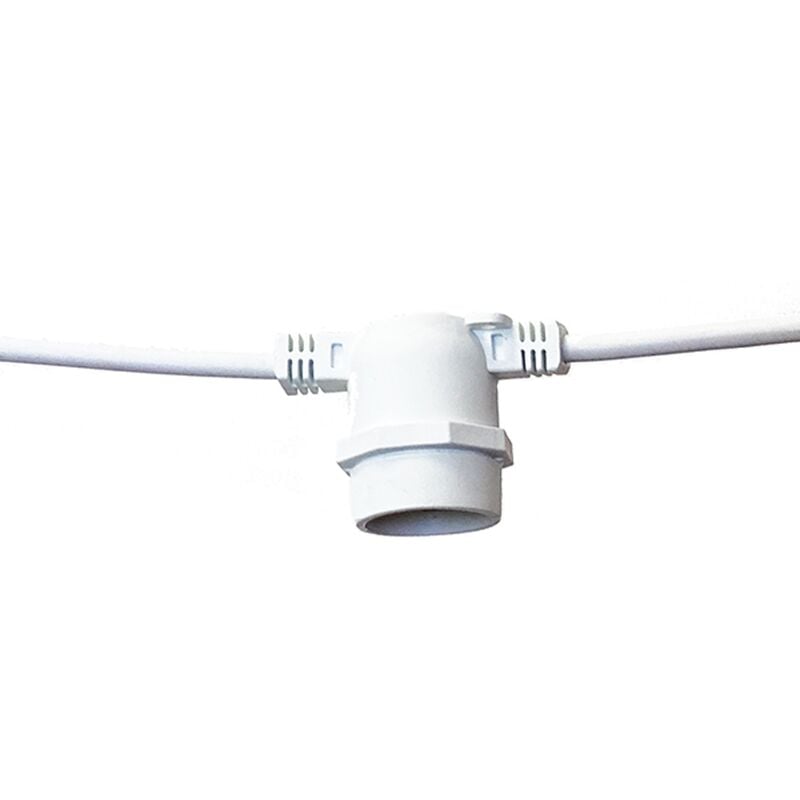 foto del prodotto catena di luci lineare 10 metri per 10 lampadine e27 ip65 bianca wisdom