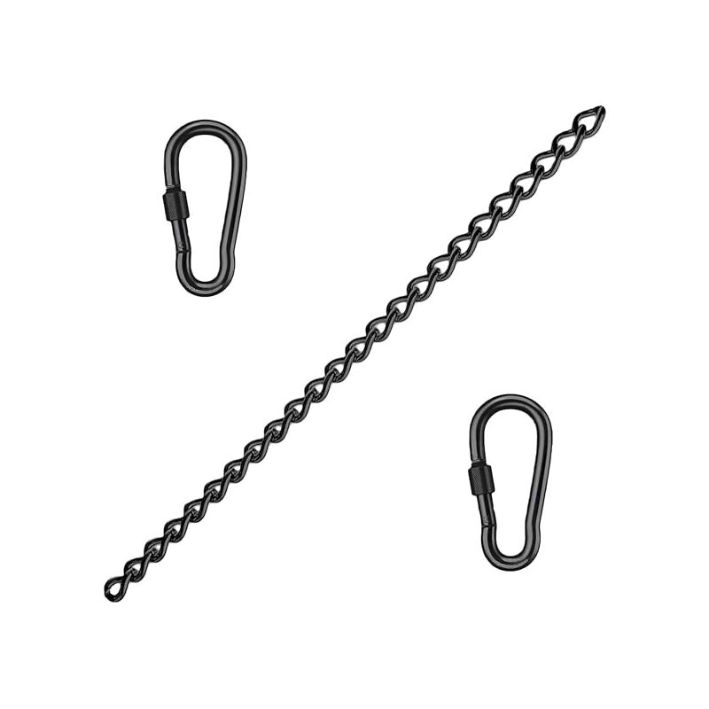 foto del prodotto catena di prolunga per sedia sospesa in acciaio inox con due moschettoni prolunga per sedia sospesa e amaca