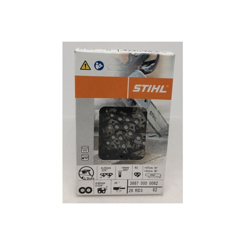 foto del prodotto catena duro 0.325 passo 1.6 mm 62 maglie motosega originale stihl 36670000062