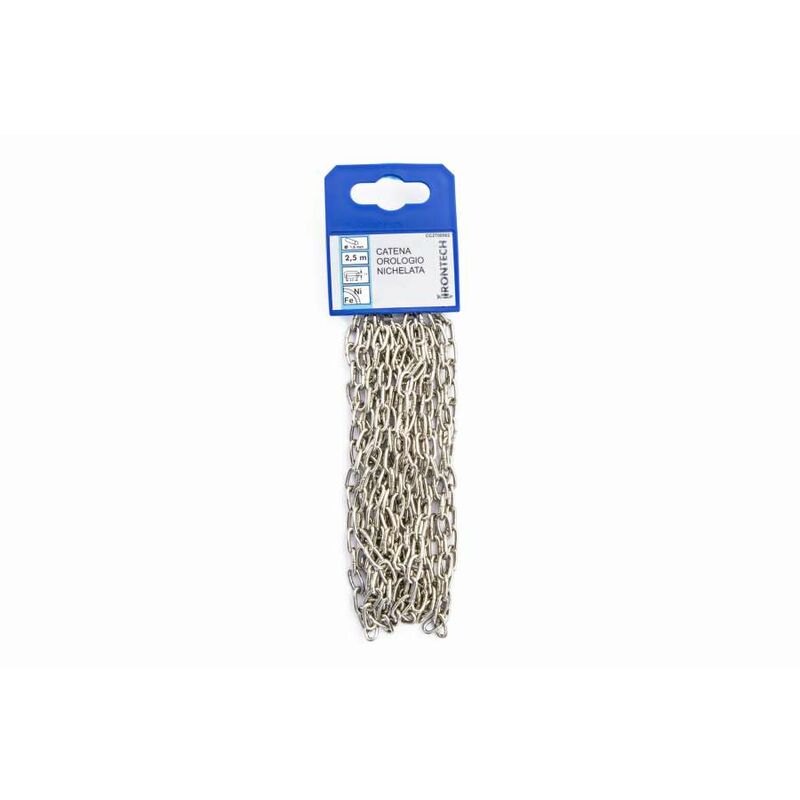 foto del prodotto catena forzatina pretagliata 1,6 mm. in acciaio nichelato 2,5 mt.
