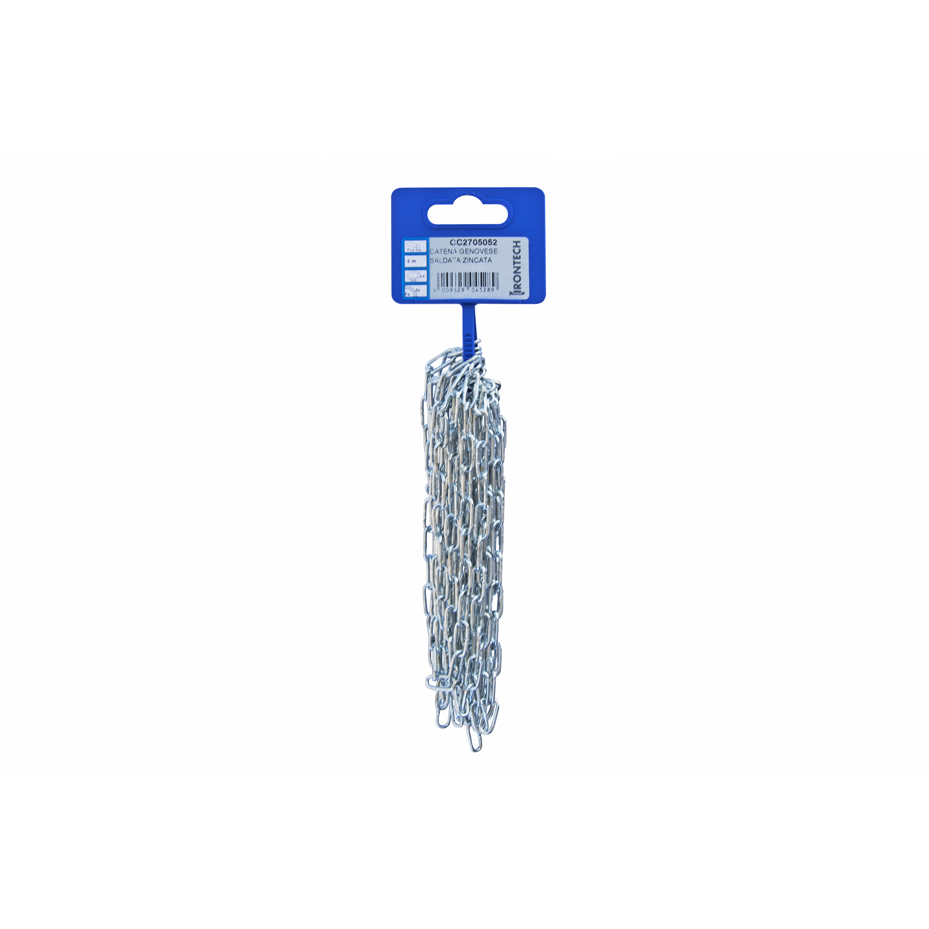 foto del prodotto catena genovese pretagliata 1,5 mm. in acciaio zincato 5 mt.