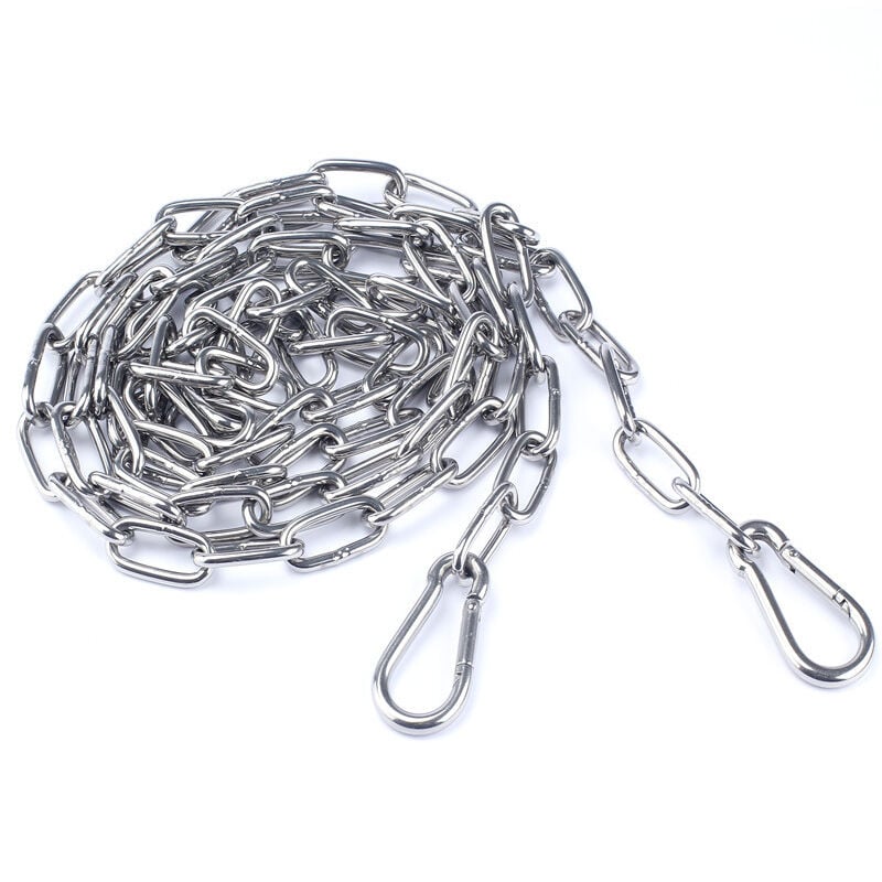 foto del prodotto catena in acciaio inossidabile 6m 304 robusta e resistente con maglie saldate in acciaio per recinzioni, passeggiate con cani e catena, catena per