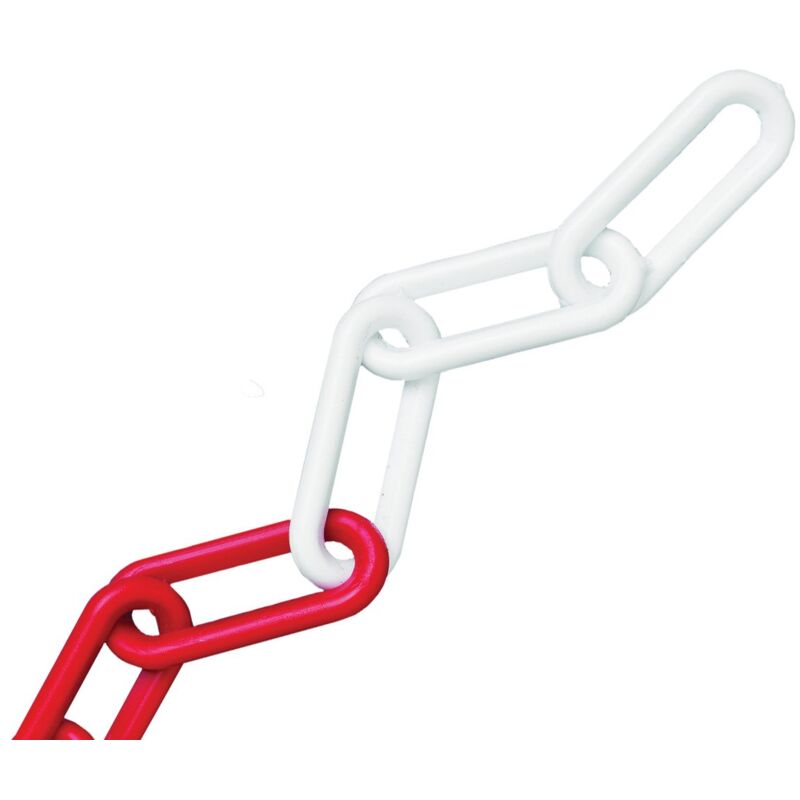 foto del prodotto catena in plastica, 12,5 m, 8 mm, colore rosso bianco faithfull