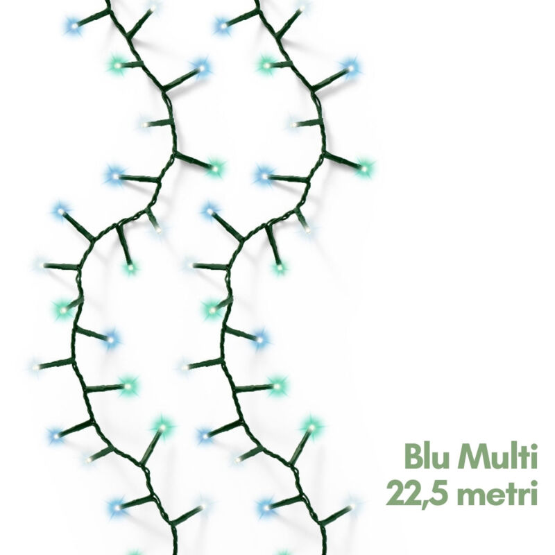 foto del prodotto catena led 1000 led 22,5m aqua bianco blu
