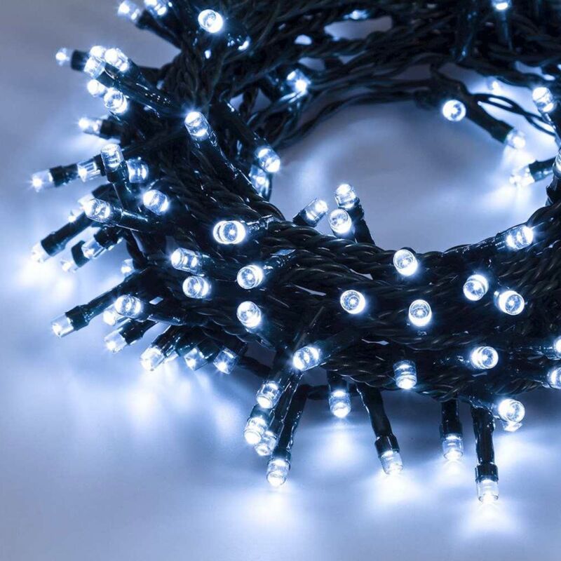 foto del prodotto catena lineare 100 led bianco freddo per interno ed esterno 5 mm