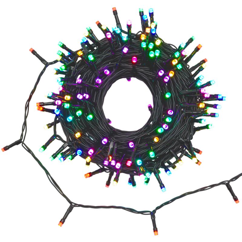 foto del prodotto catena luci led multicolor per esterno decorazione natalizie 20 m