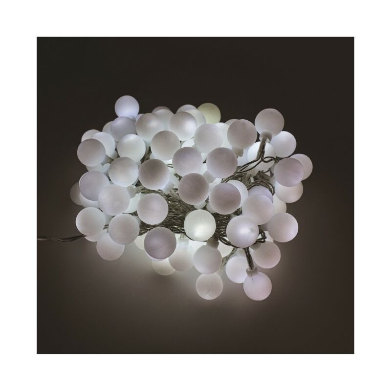 foto del prodotto catena luminosa 100 sfere opache led bianco freddo 5 m