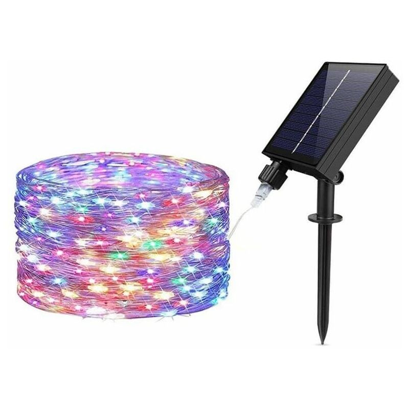 foto del prodotto catena luminosa 30 mt luci natalizi con pannello solare minilucciola 300 led rgb